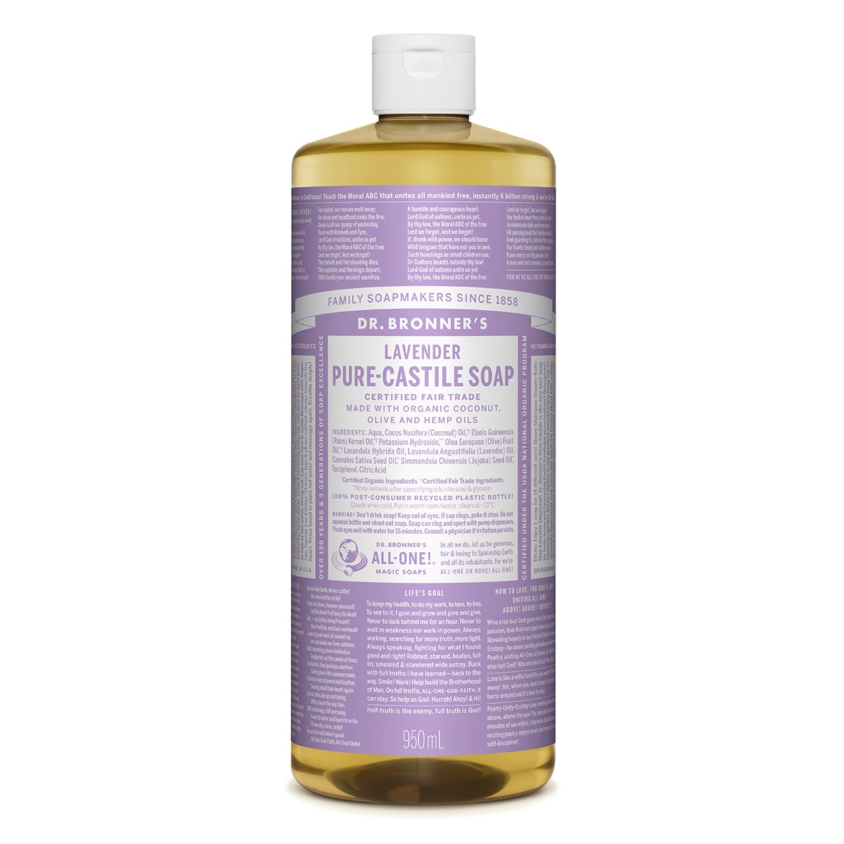 닥터브로너스 캐스틸 솝 클렌저 950ml + 60ml - 라벤더