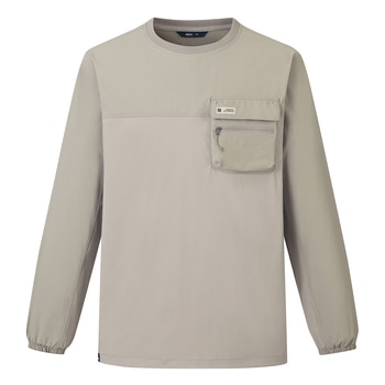 네파 남성 우븐 긴팔 포켓 크루티