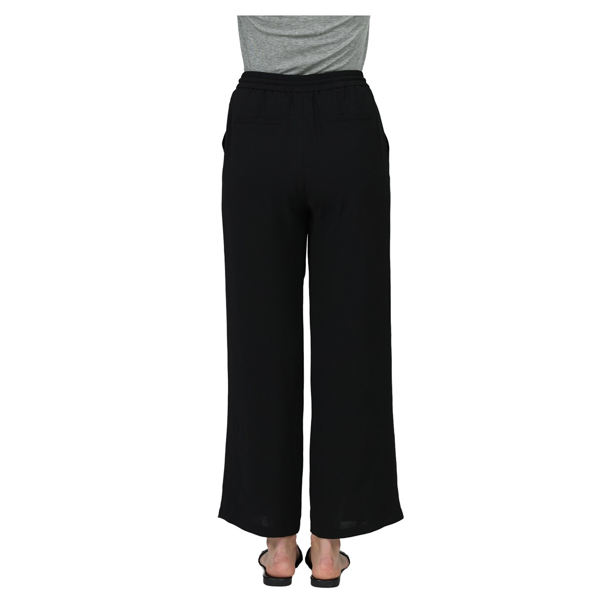 크레송 여성 와이드 밴딩 팬츠 - 블랙, L
