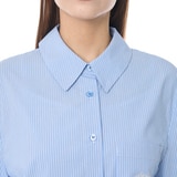 숲 여성 스트라이프 블라우스 - 블루