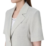 SOUP 여성 반소매 투버튼 재킷 - 라이트 베이지, M