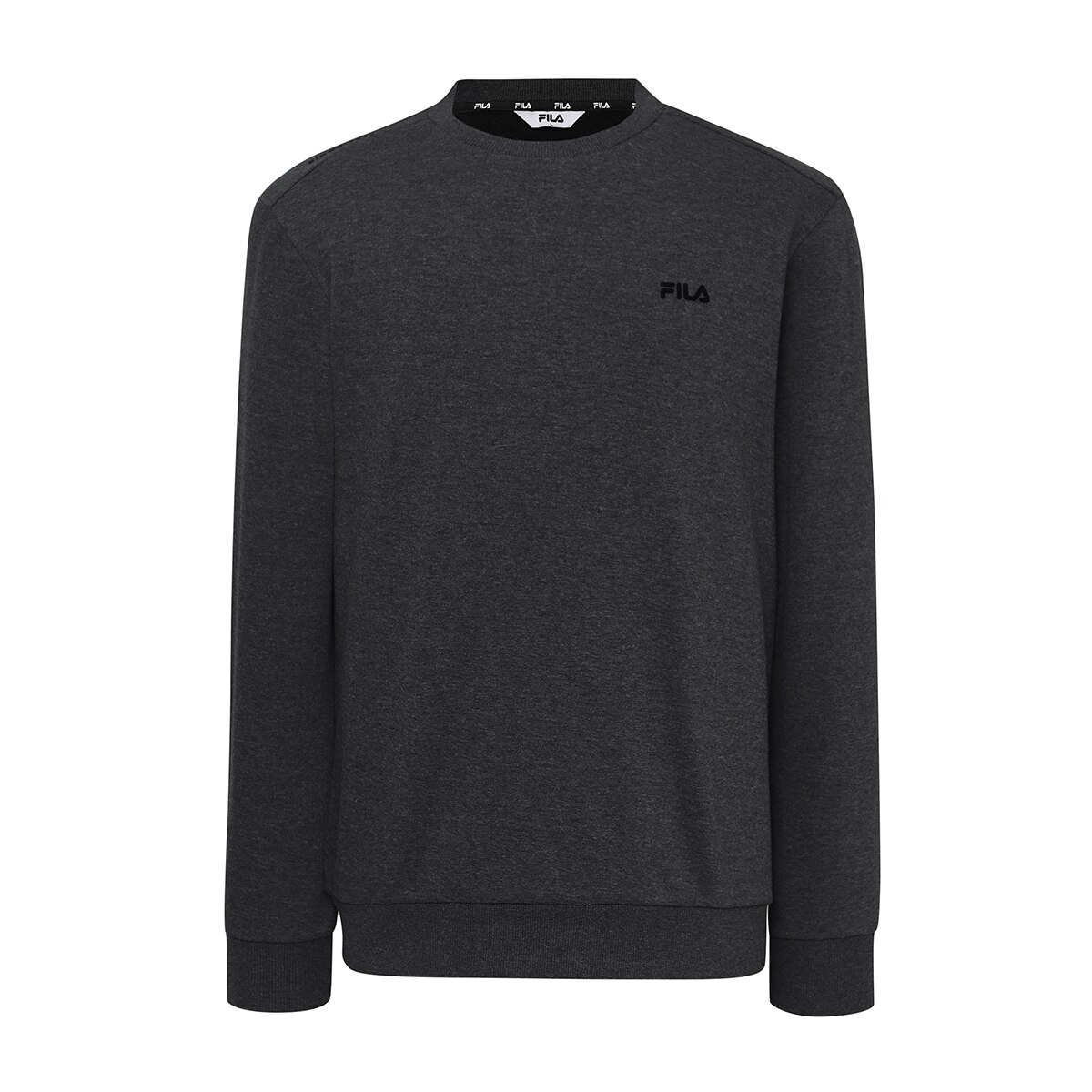 휠라 골프 남성 긴소매 융기모 크루넥 - 차콜, M