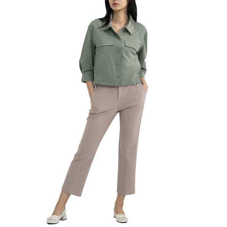 LeShop Women's Shirt Jacket - Khaki, L