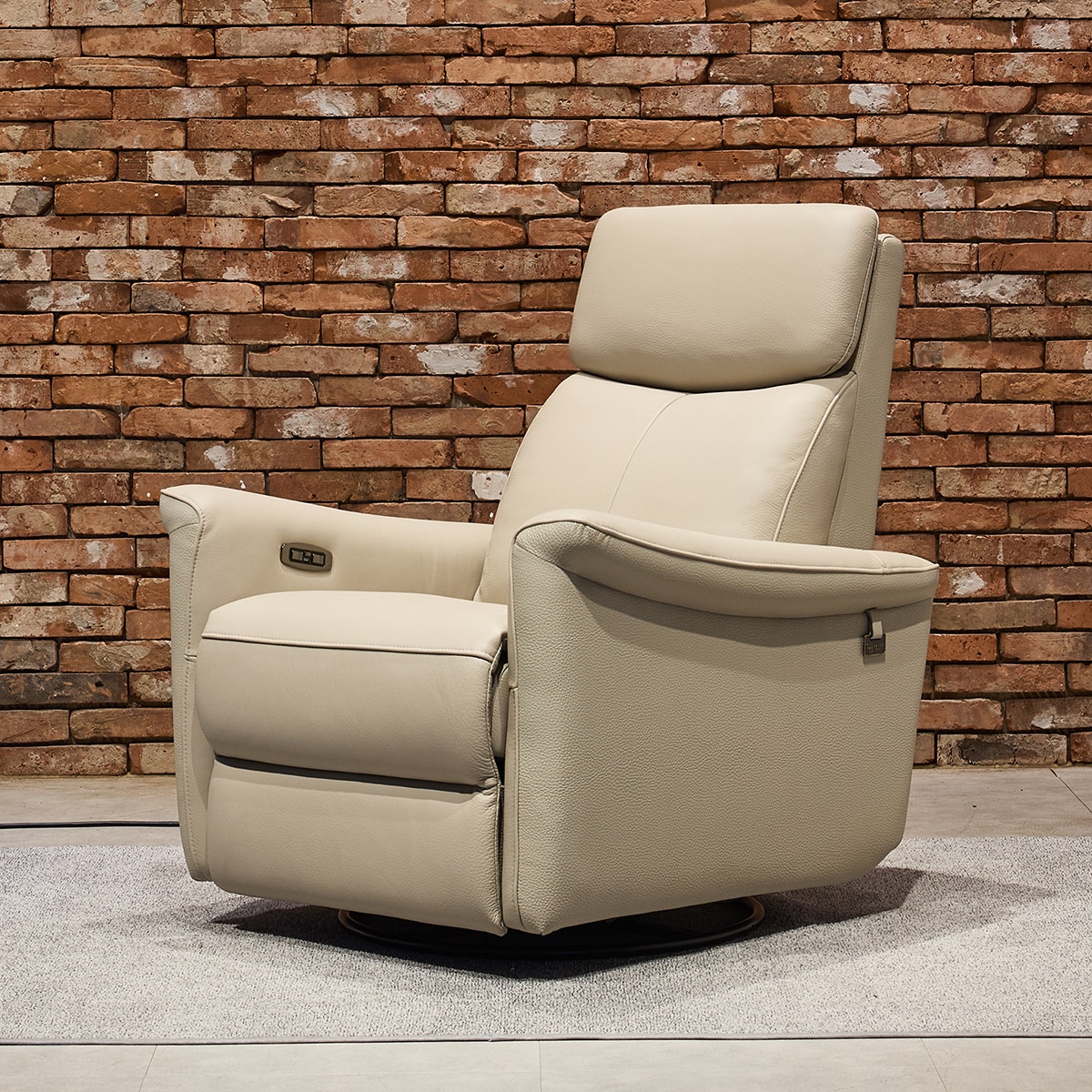 사트바 통가죽 모션스윙 전동리클라이너 1인