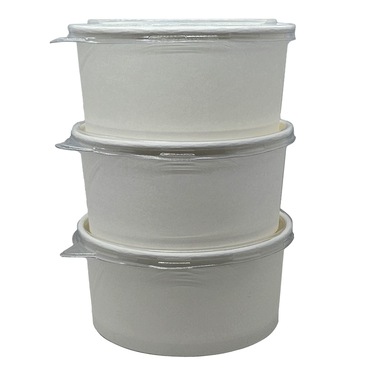 종이용기세트 80개 (1,100cc / 뚜껑 포함)