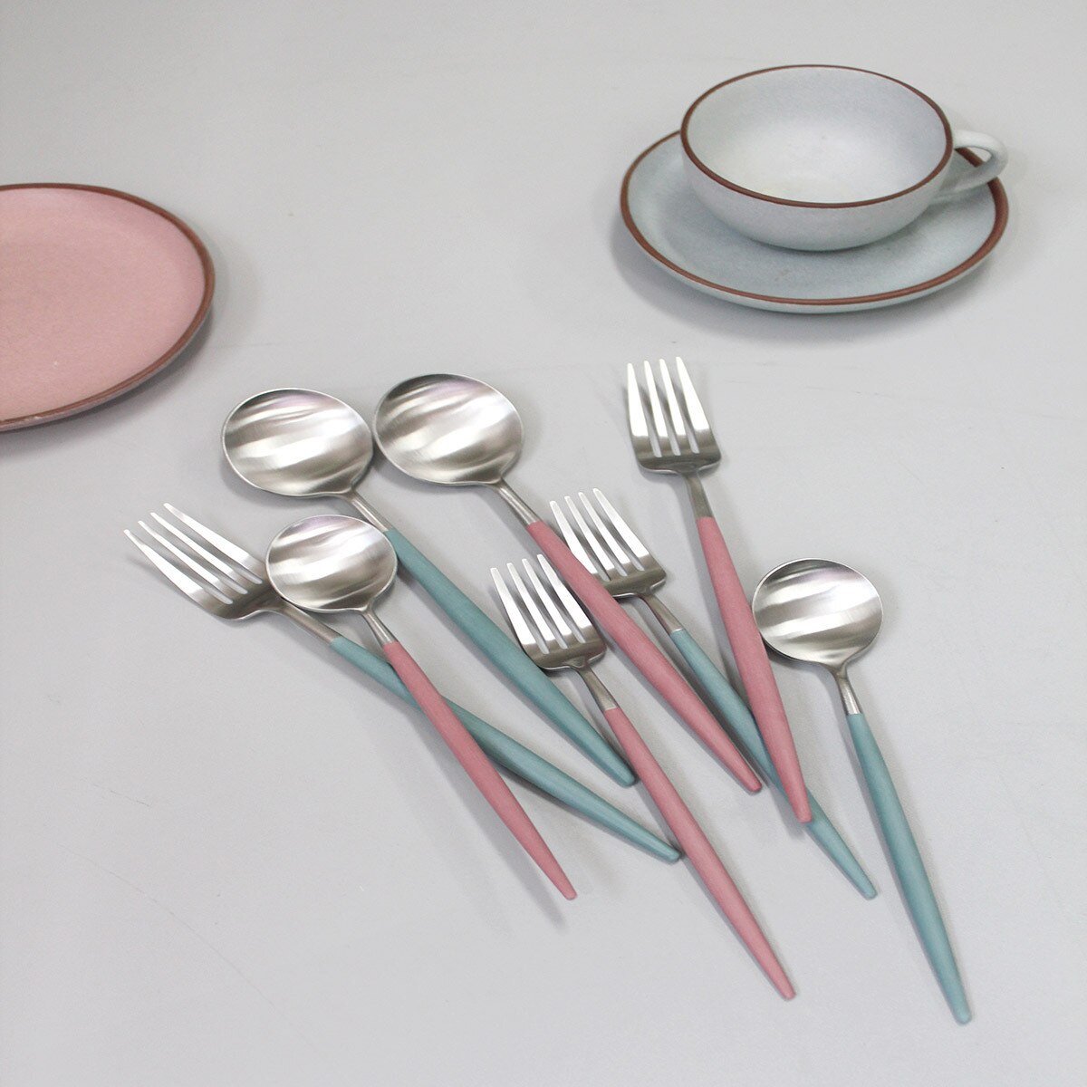 큐티폴 고아 실버디너 1 인 세트 3P - 로즈