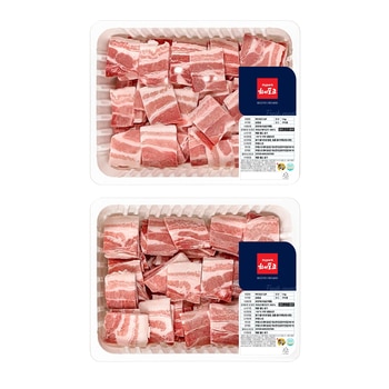 국내산 냉동 돈육 한입 삼겹살 (1.0kg x 2)