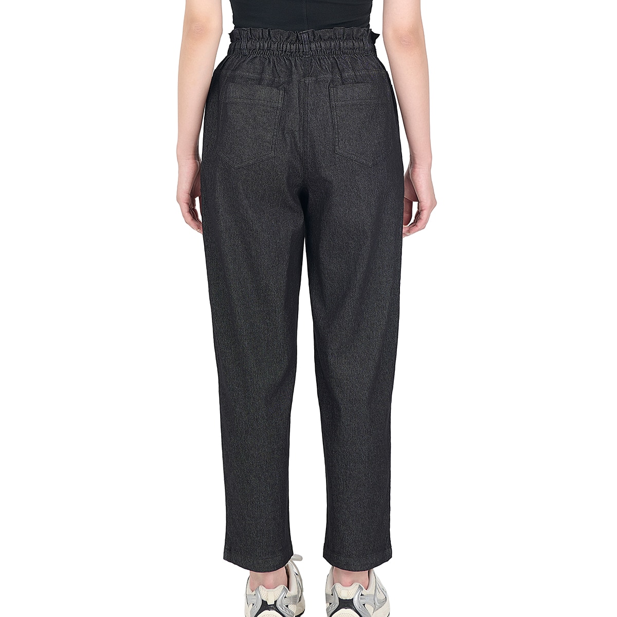 코데즈 컴바인 여성 코튼 밴딩 팬츠 - 데님라이크 블랙, S