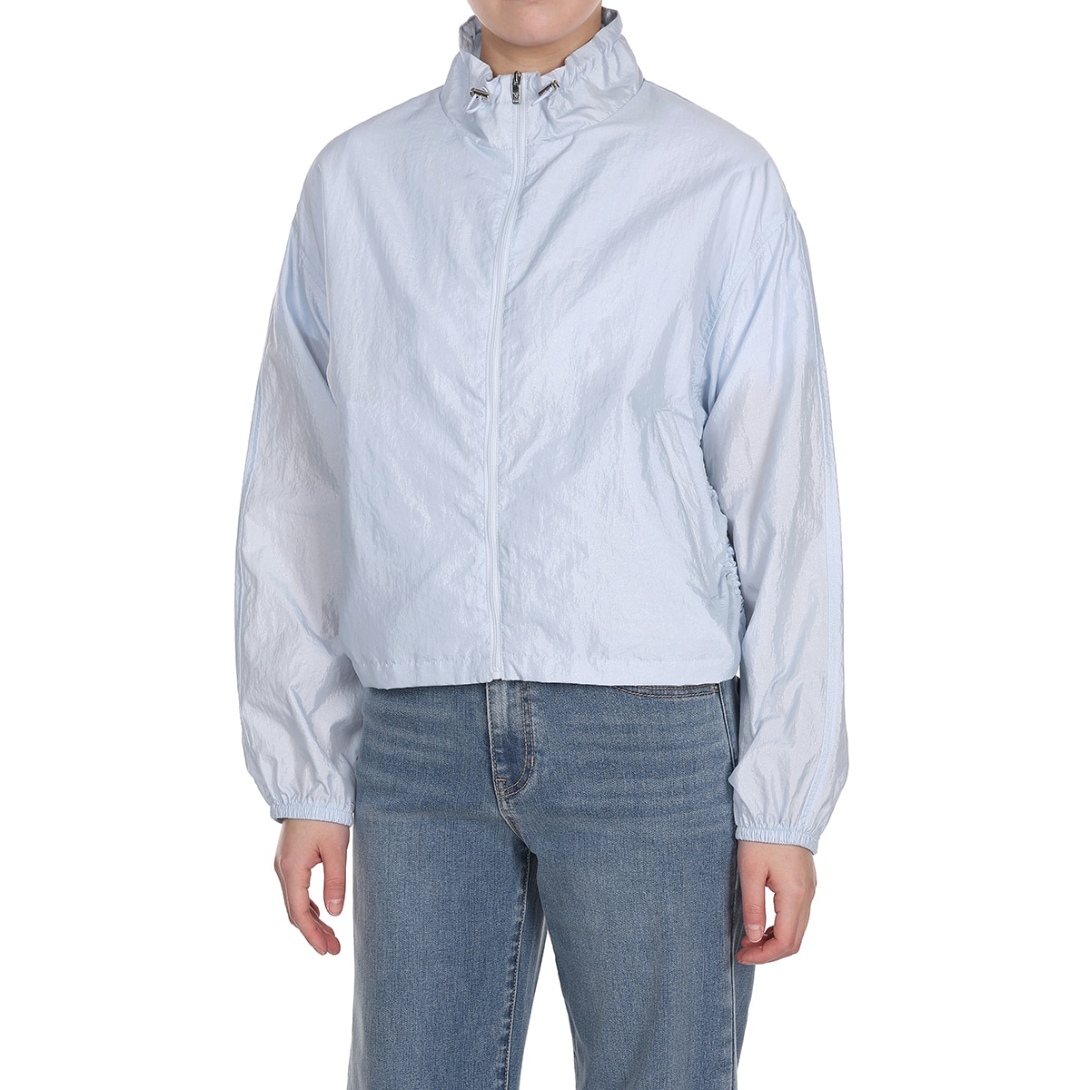 게스 여성 셔링 재킷 - 라이트 블루, M