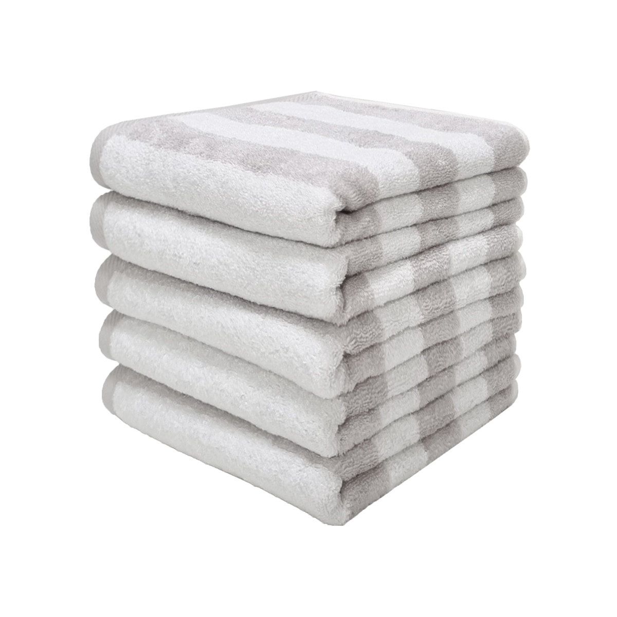 기라로쉬 뱀부 세면타월 5P - 그레이/스트라이프