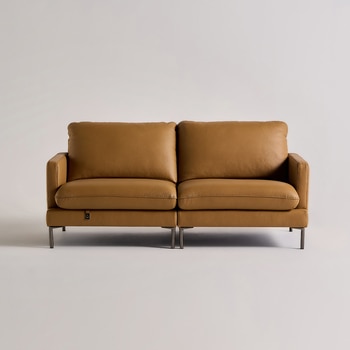 다우닝 코지 전체천연가죽 소파 3인