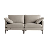 다우닝 코지 전체 천연가죽 소파 3인 - 라이트그레이