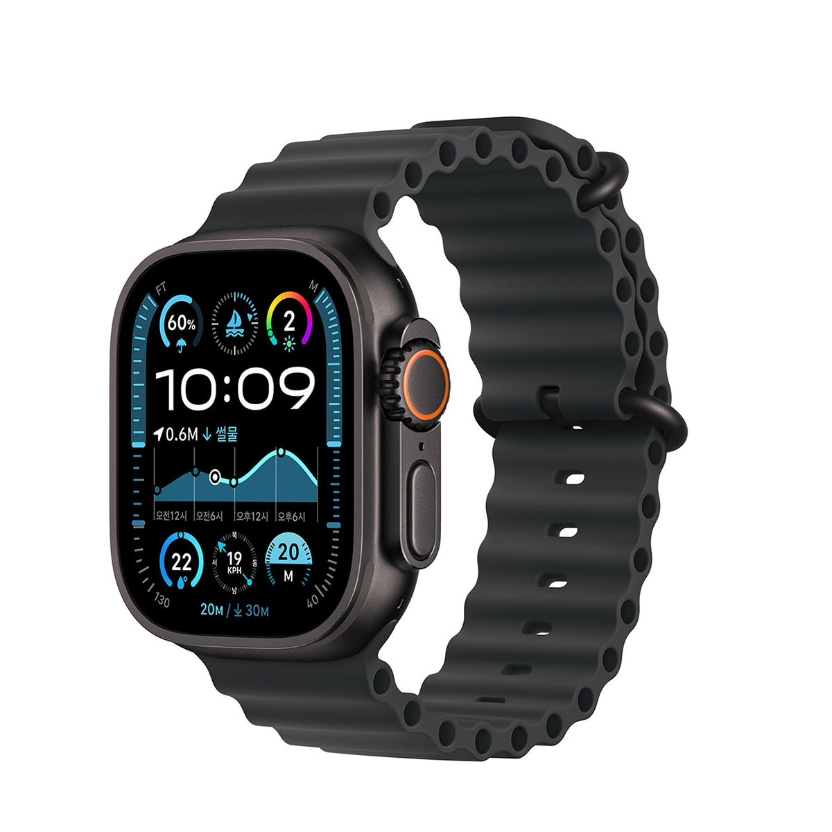 Apple 워치 울트라 2 블랙티타늄 블랙 오션 밴드