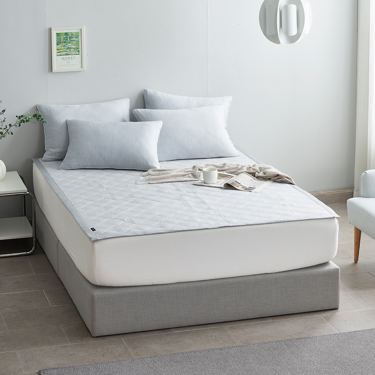 박홍근홈패션 냉감 메쉬패드 - 퀸, 그레이