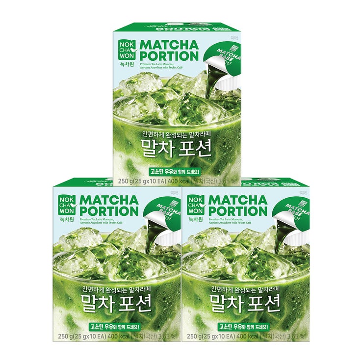 녹차원 말차 포션 25g x 10ct x 3 녹차원 말차 포션 25g x 10ct x 3
