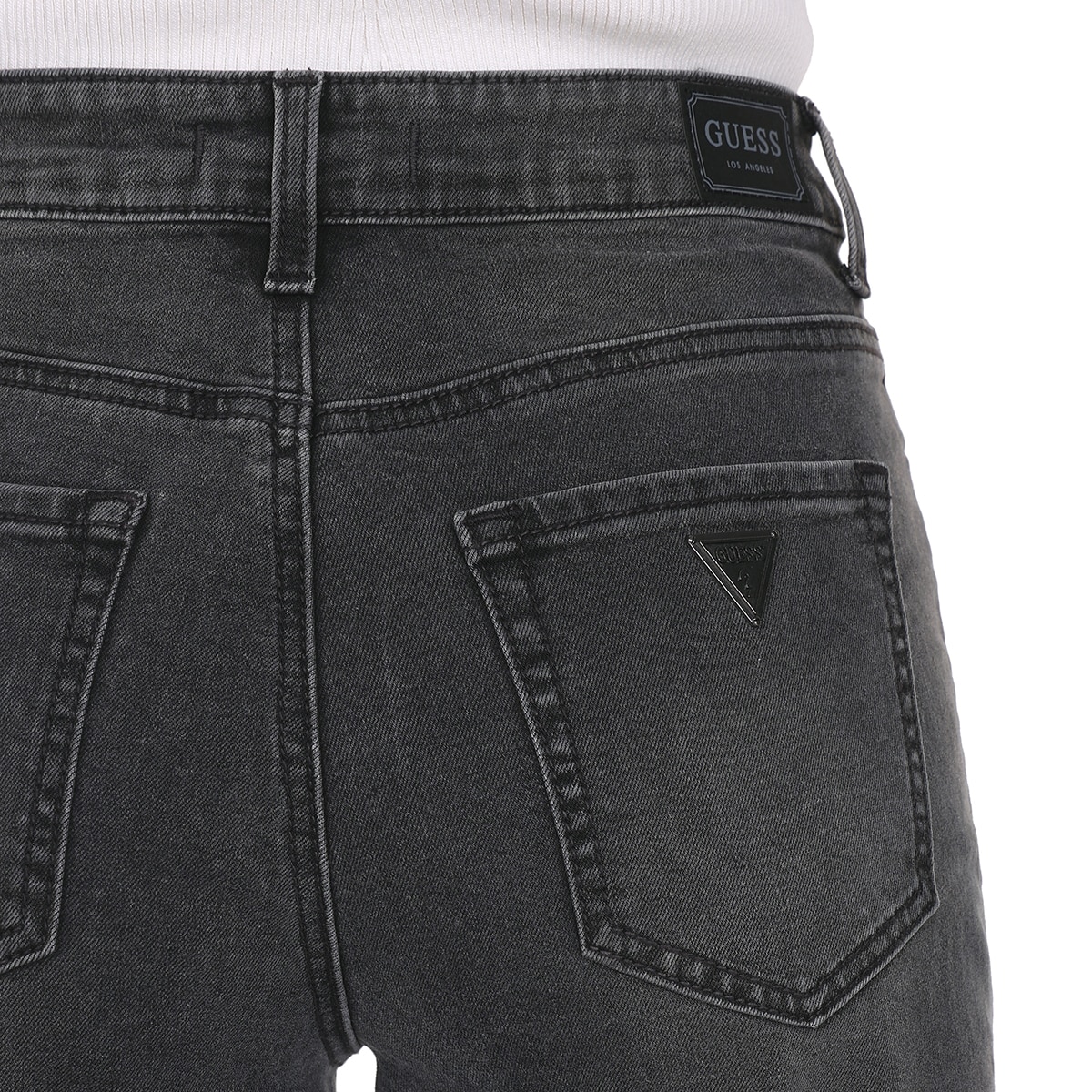 게스 여성 와이드핏 청바지 - 그레이