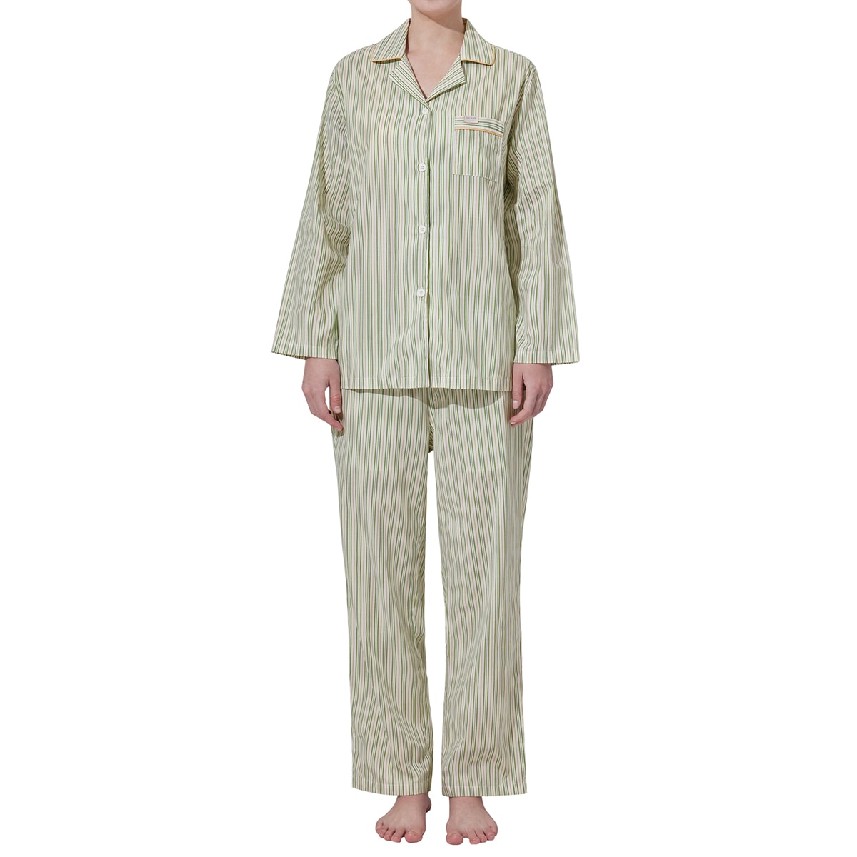 게스 여성 코튼 파자마 세트 - 리프 스트라이프