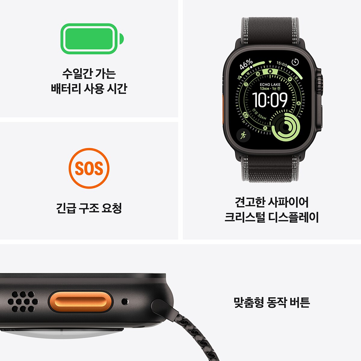 Apple Watch Ultra 3 GPS + Celluar NT/AB 오션 밴드 Apple Watch Ultra 3 GPS + Celluar NT/AB 오션 밴드