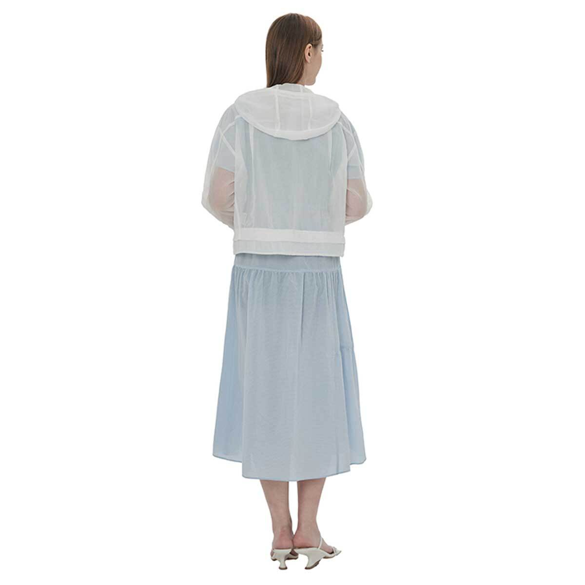 비지트 인 뉴욕 여성 시스루 메쉬 후드 점퍼