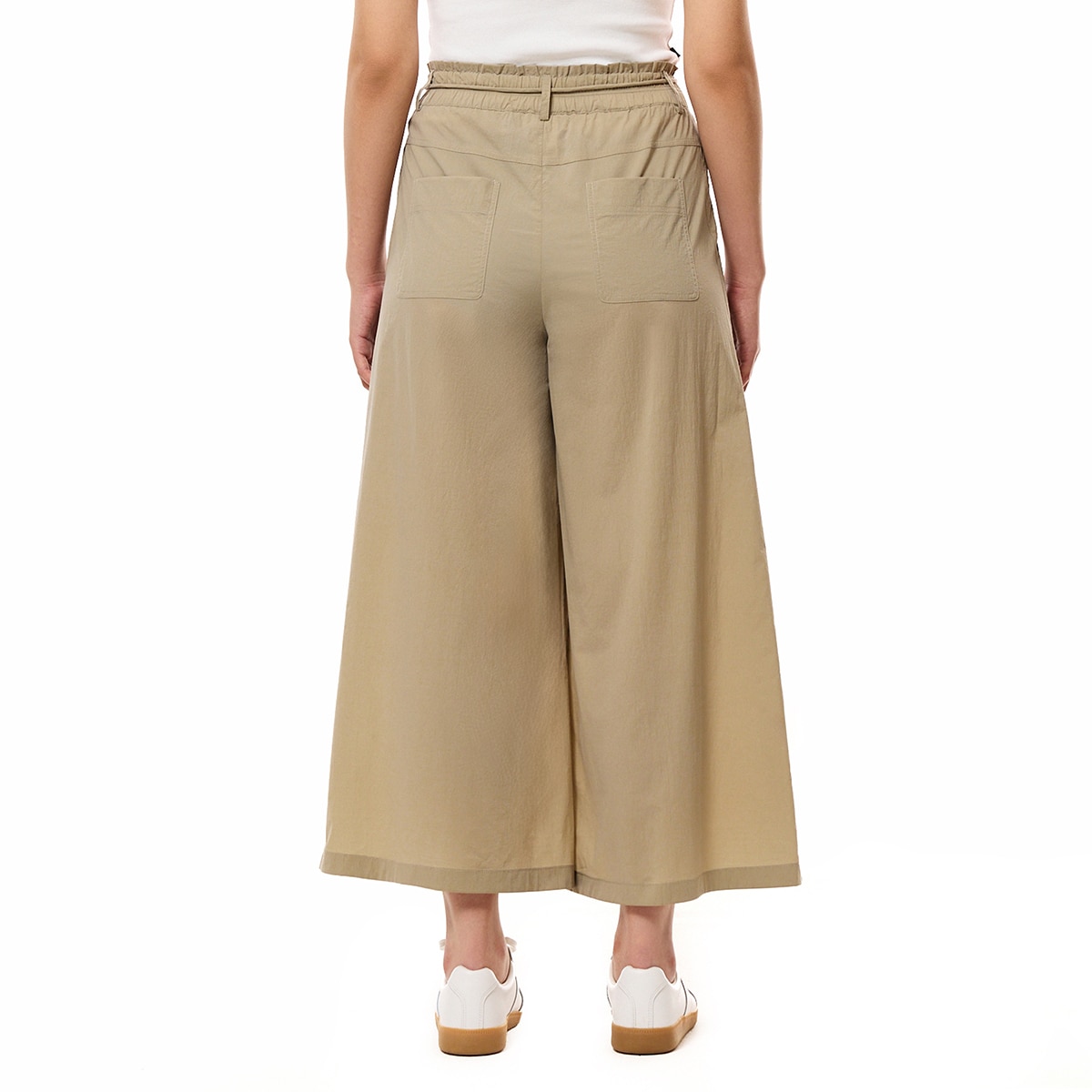 쥬시꾸뛰르 여성 와이드 밴딩 팬츠 - 베이지, L