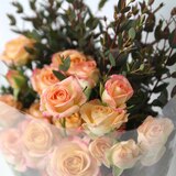 꽃다발 미니 장미 & 파블로 - (장미 - 살몬, 파블로 - 그린)