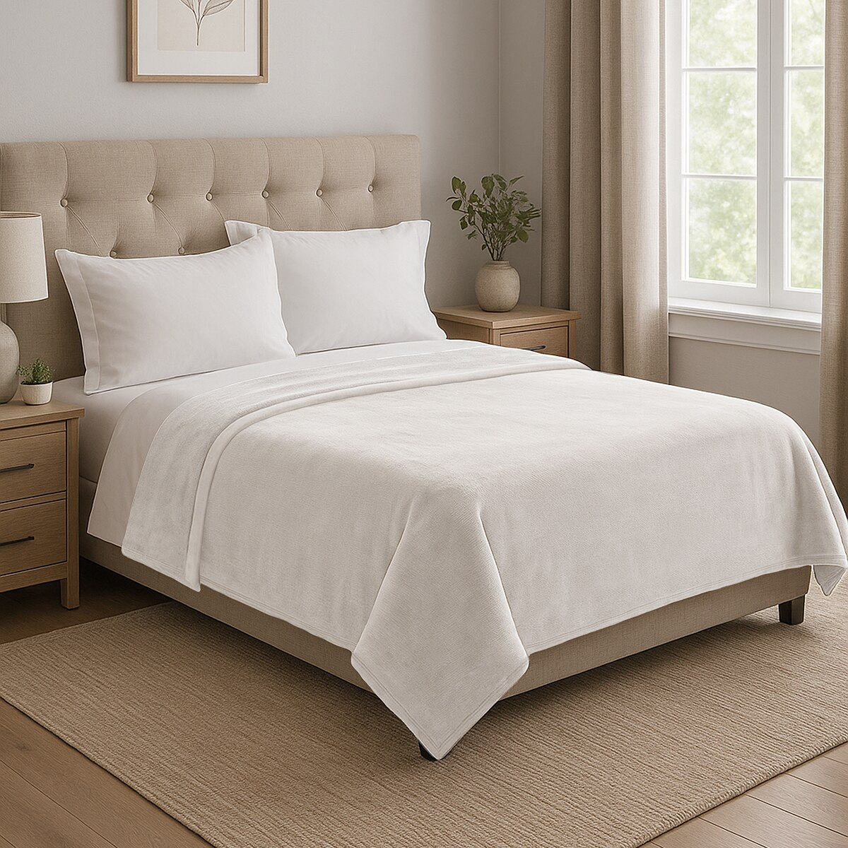 커클랜드 시그니춰 플러쉬 담요 180x200cm - 화이트