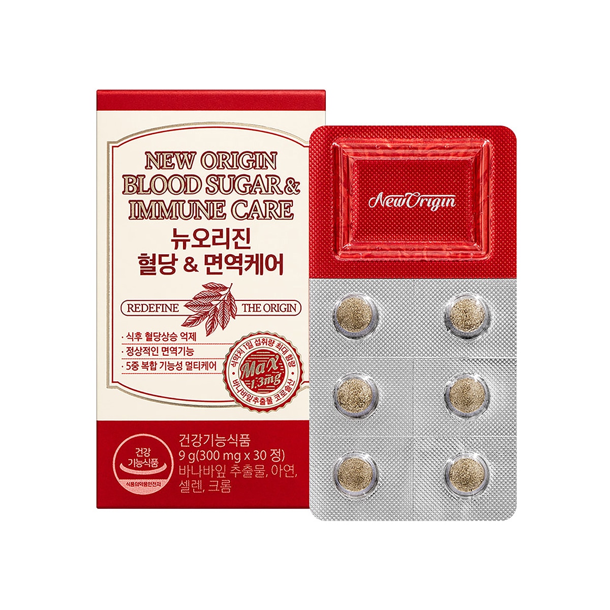 뉴오리진 혈당&면역케어 300mg x 30정x3개입