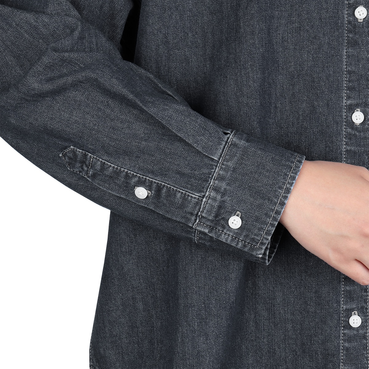 케네스콜 여성 데님 셔츠 - 블랙 인디고, L