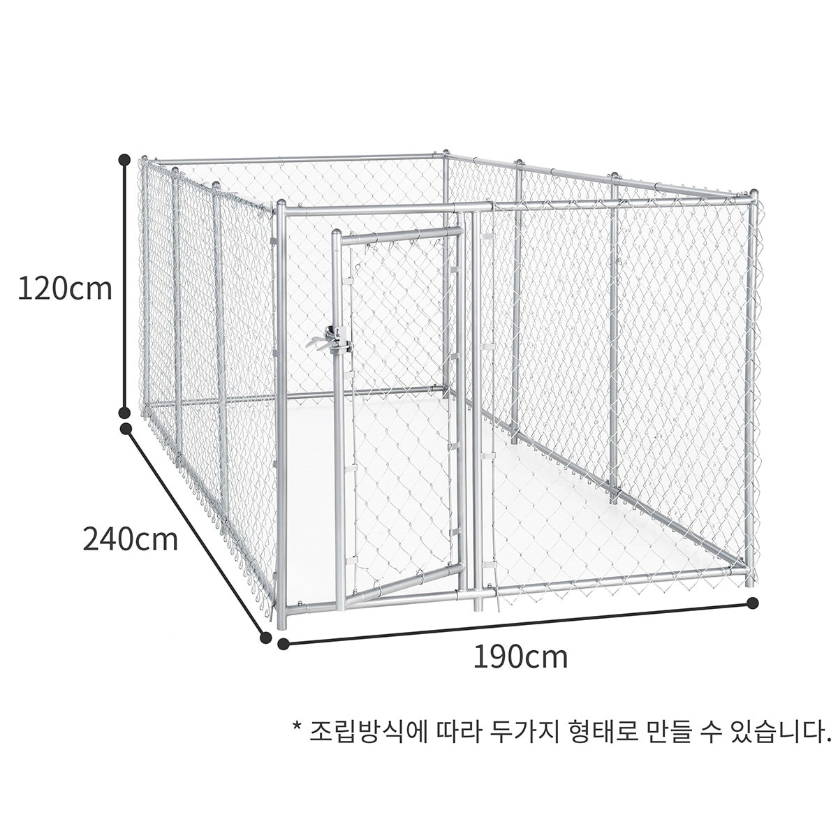 타카쇼 럭키독 야외용 스틸체인 사각 펜스，소형