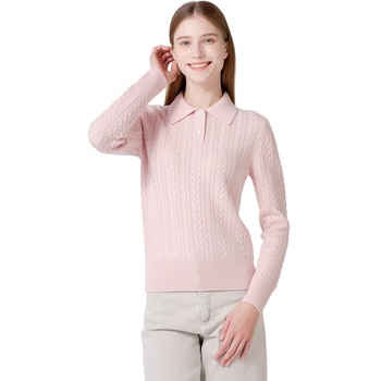 리디아 바인 여성 캐시미어 100% 카라 니트