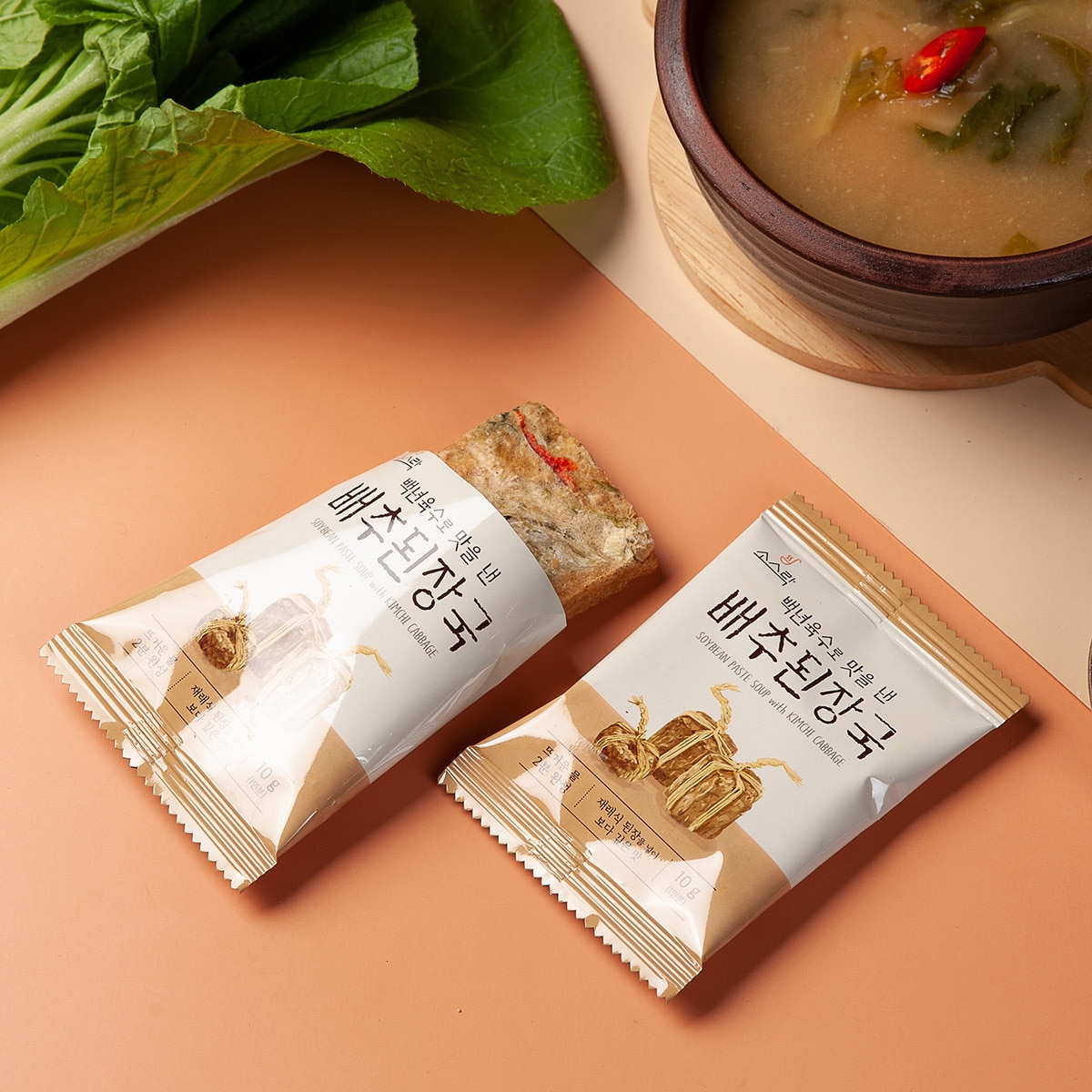 소스락 즉석국 10g x 24 - 백년육수로 맛을 낸 배추된장국