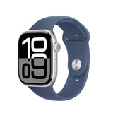 Apple 워치 10 46mm 실버 데님 스포츠 밴드 - S/M