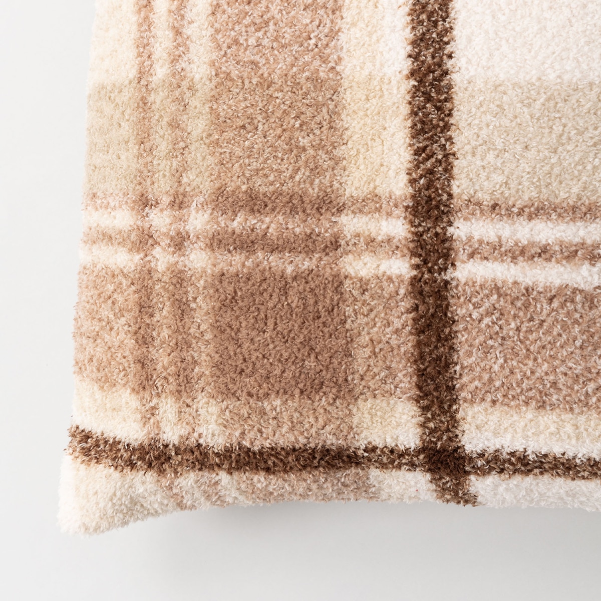 Berkshire 타탄 체크 데코 부클레 쿠션 50x50cm - 베이지