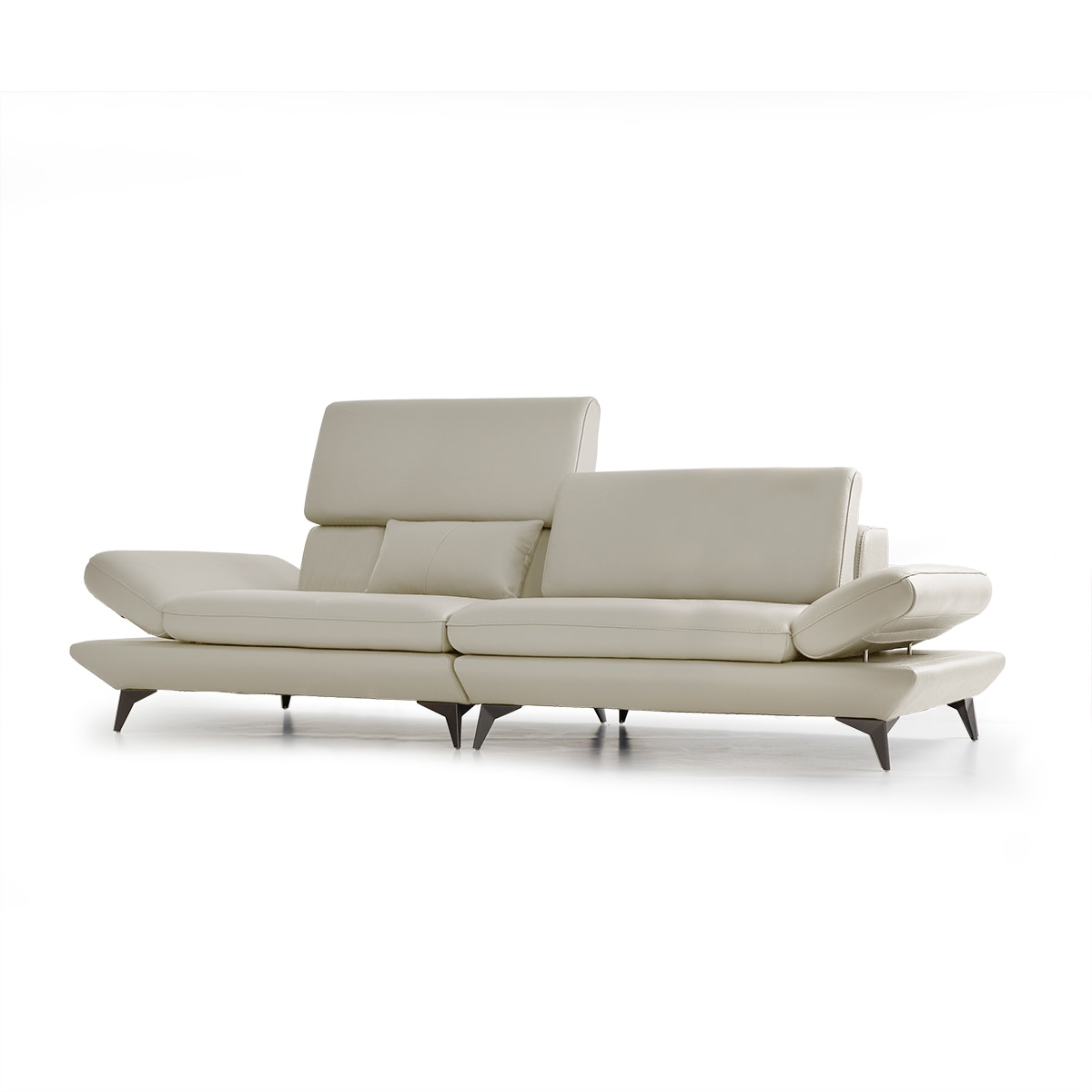 UND 에디션 NA6 천연 통가죽 소파 3.5인 - 크림