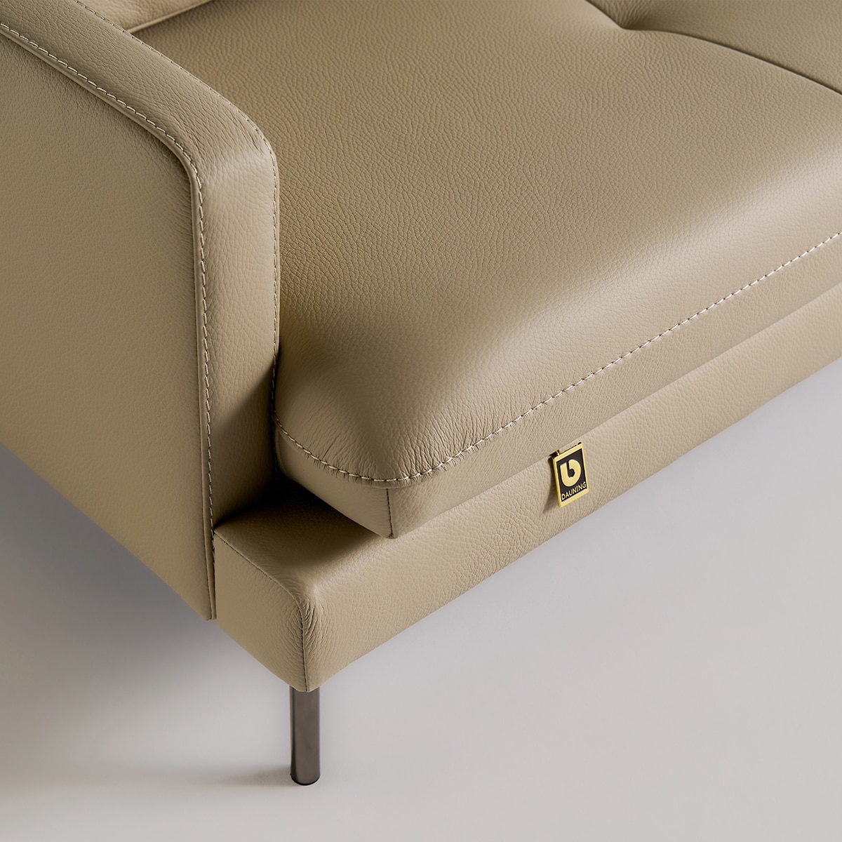 다우닝 코지 전체천연가죽 소파 3.5인