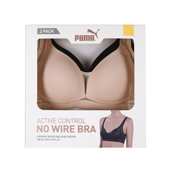 푸마 밴딩 메쉬로고 브라 2매