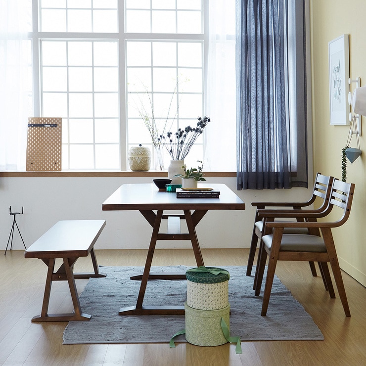 리비니아 카멜 마티나 원목 식탁 세트