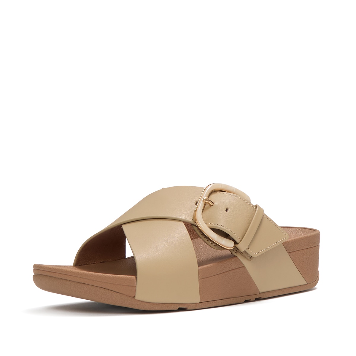 핏플랍 여성용 루루 레진버클크로스 슬라이드 - 카푸치노, UK4(230mm~235mm)