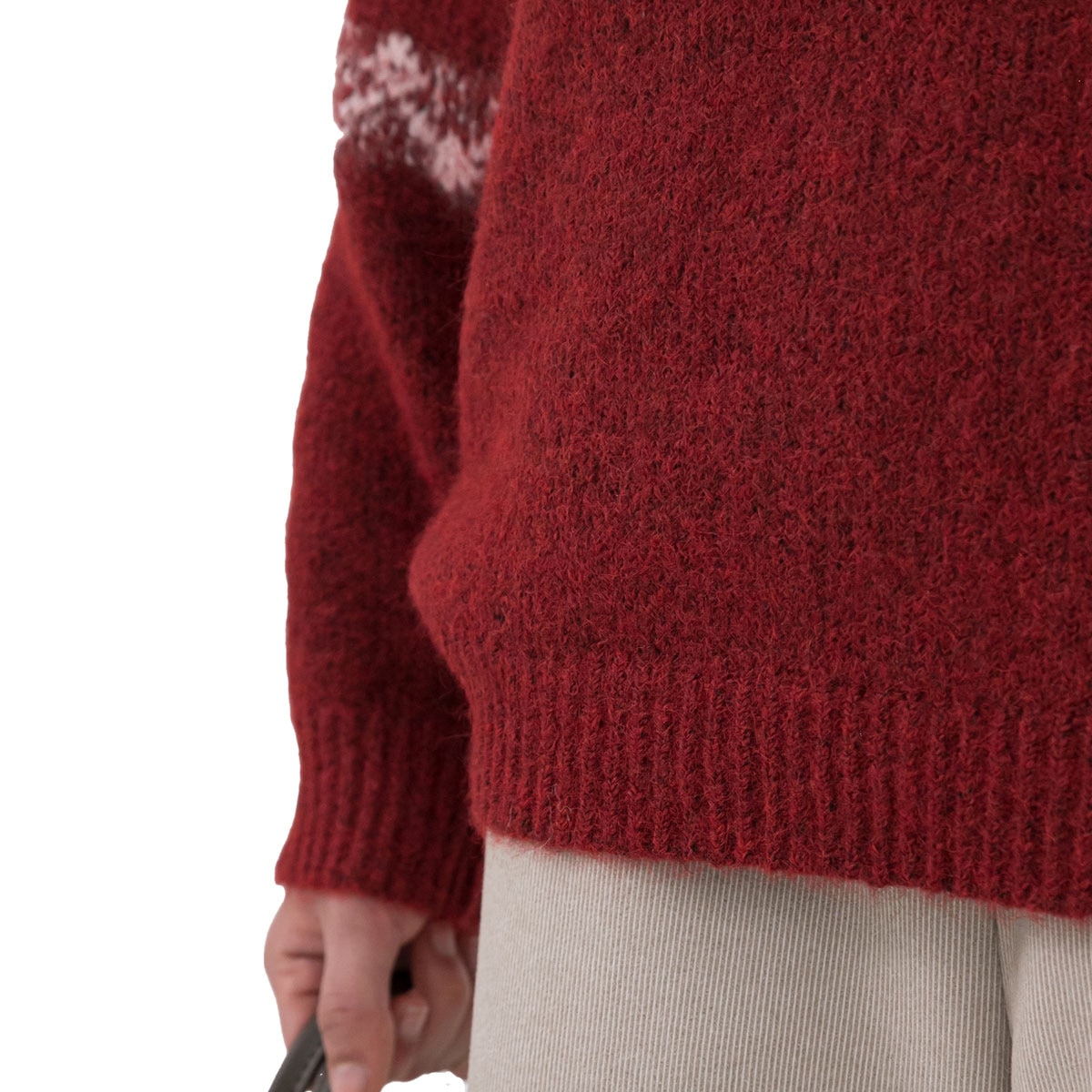 르샵 여성 오버핏 스웨터 - 레드