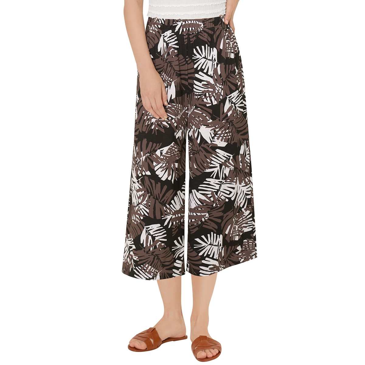 트라이엄프 여성 저지 라운지 바지 2PK - 블랙 (야자수&에스닉), S