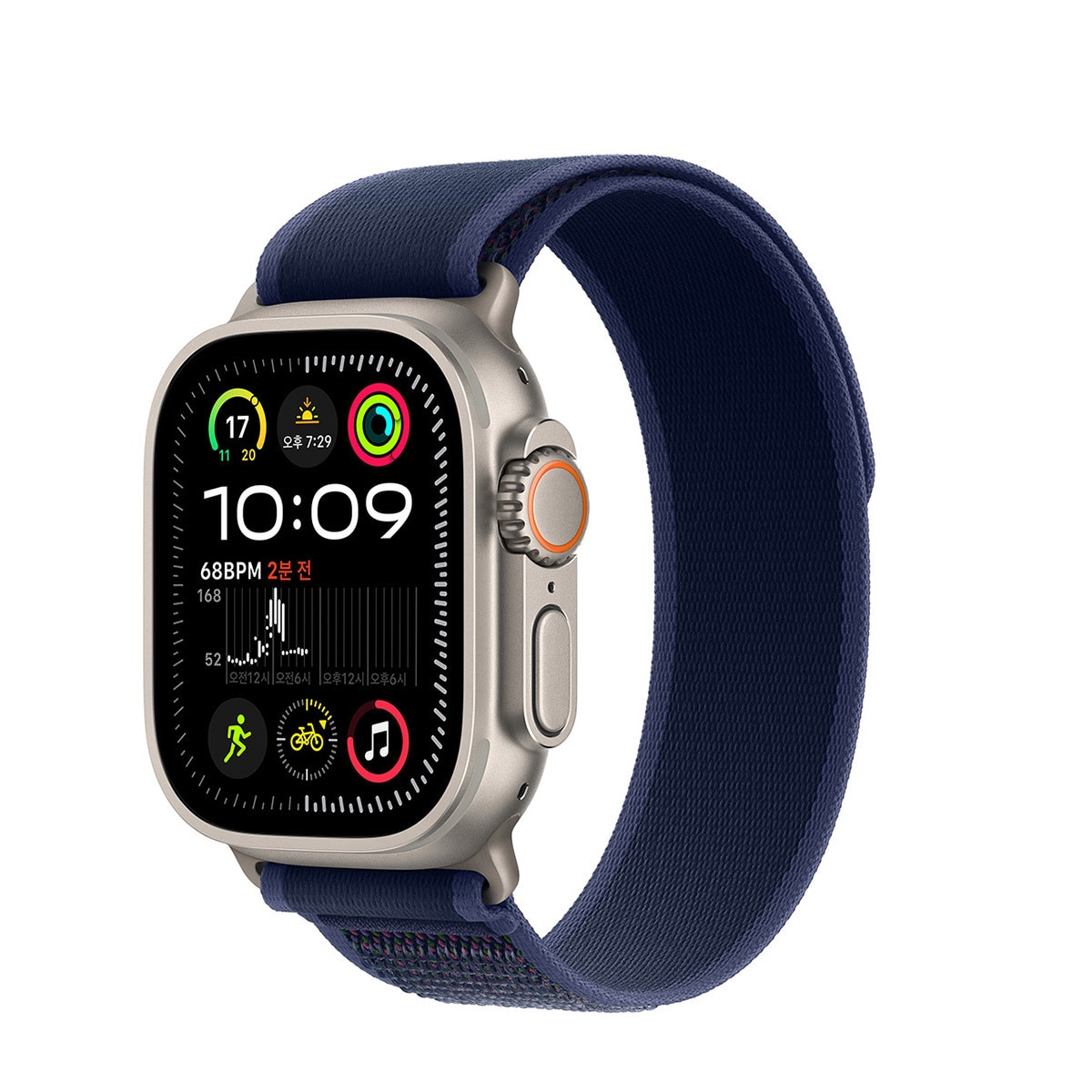 Apple 워치 울트라 2 내추럴티타늄 블루 트레일 루프 - ML
