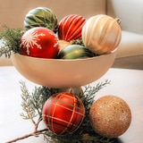 크리스마스 100mm 오너먼트 장식 18개 세트 - 레드/그린