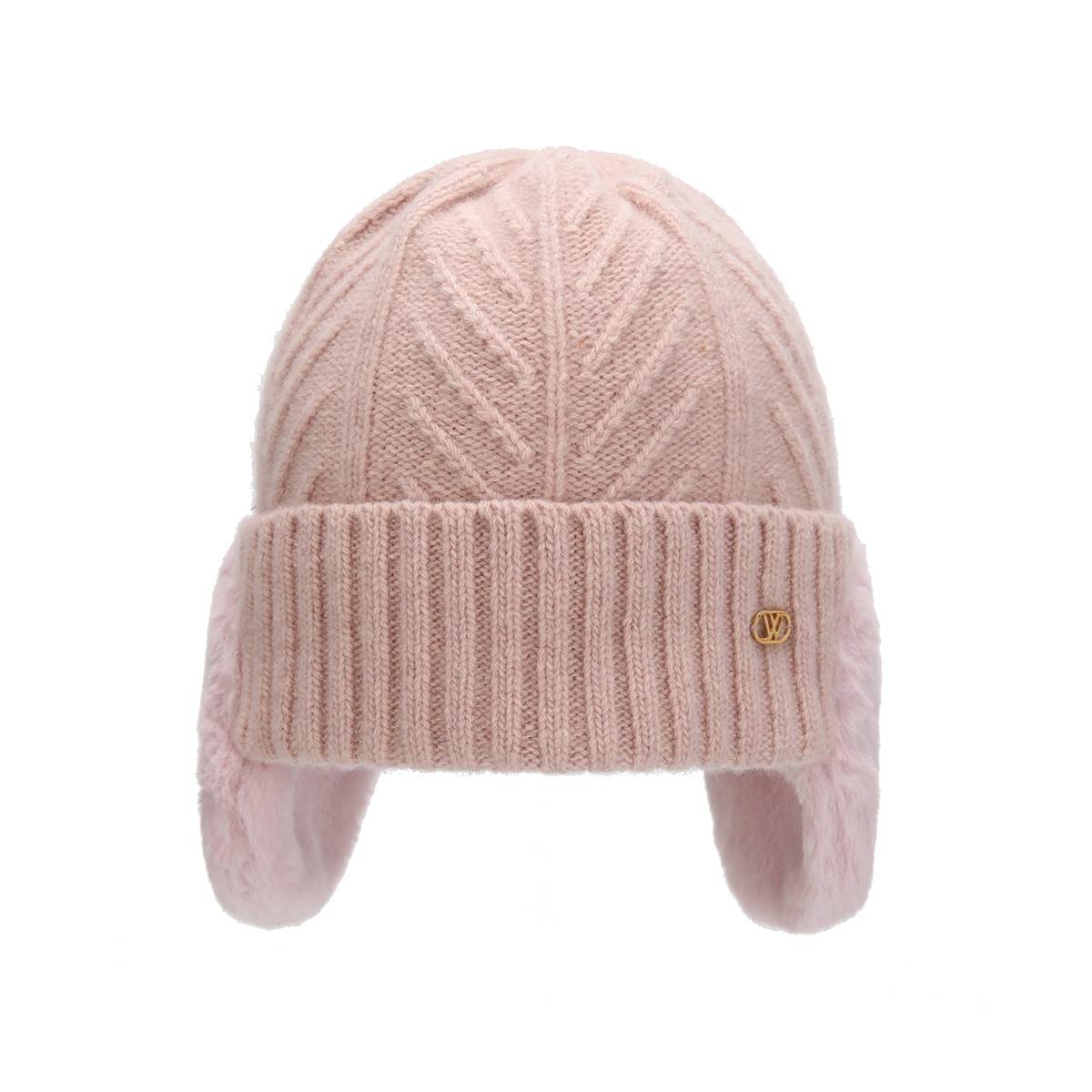 화이트샌즈 알파카 니트 귀달이퍼 비니 아르고 - 인디핑크