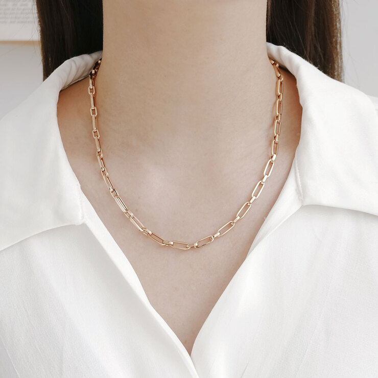 론드 18K 핑크골드 목걸이 에리엘