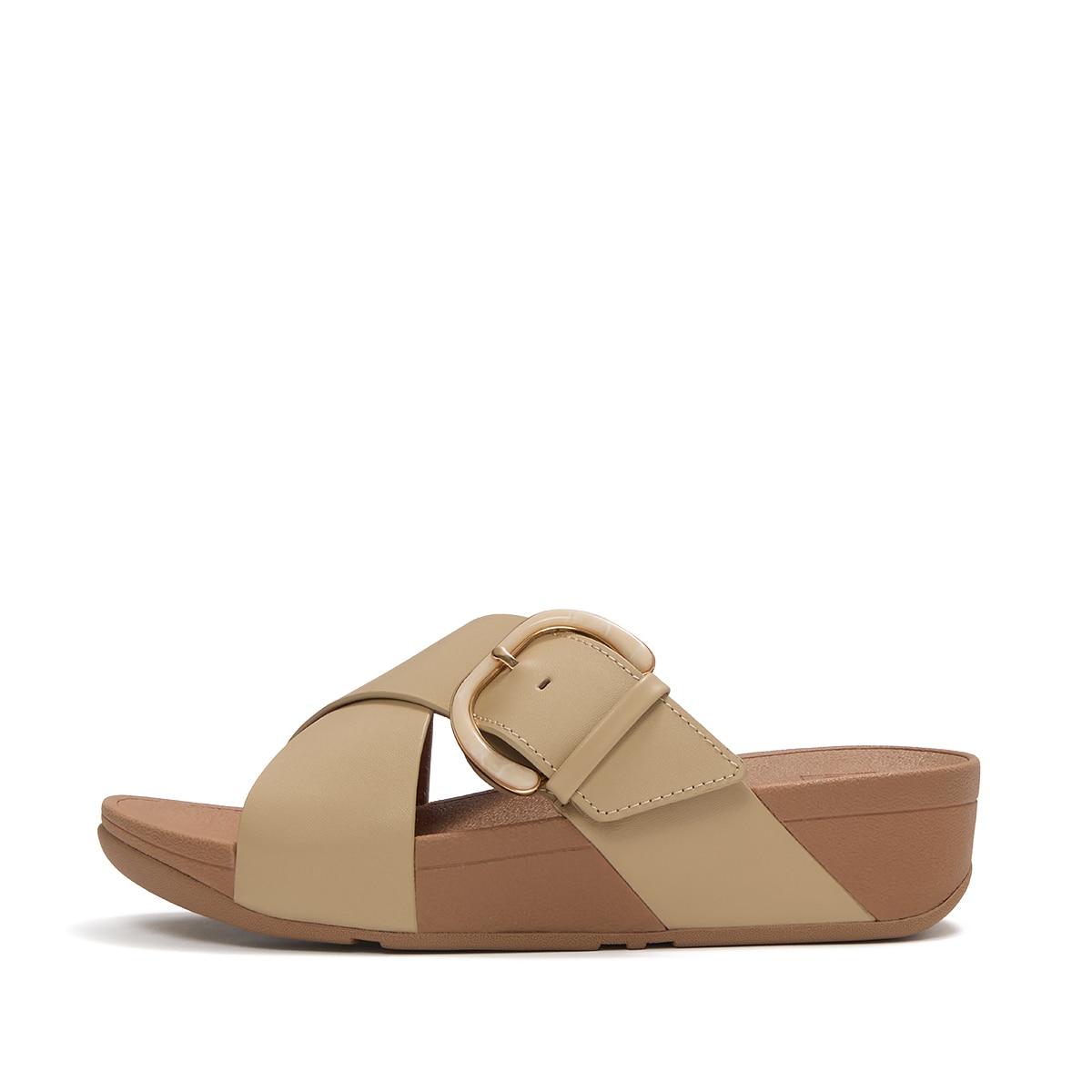 핏플랍 여성용 루루 레진버클크로스 슬라이드 - 카푸치노, UK4(230mm~235mm)