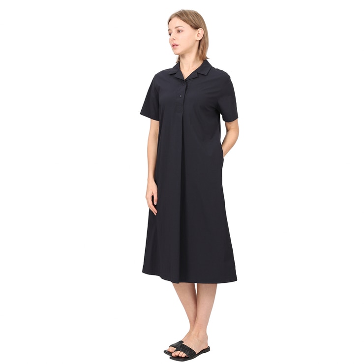 레니본 여성 나일론 카라 원피스 - 네이비