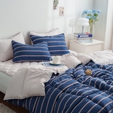 플로티나 차렵 이불 세트 6P - 퀸, 네이비