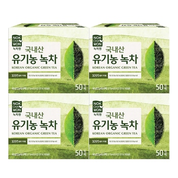 녹차원 유기농 순수녹차 1.2g x 50티백 x 4