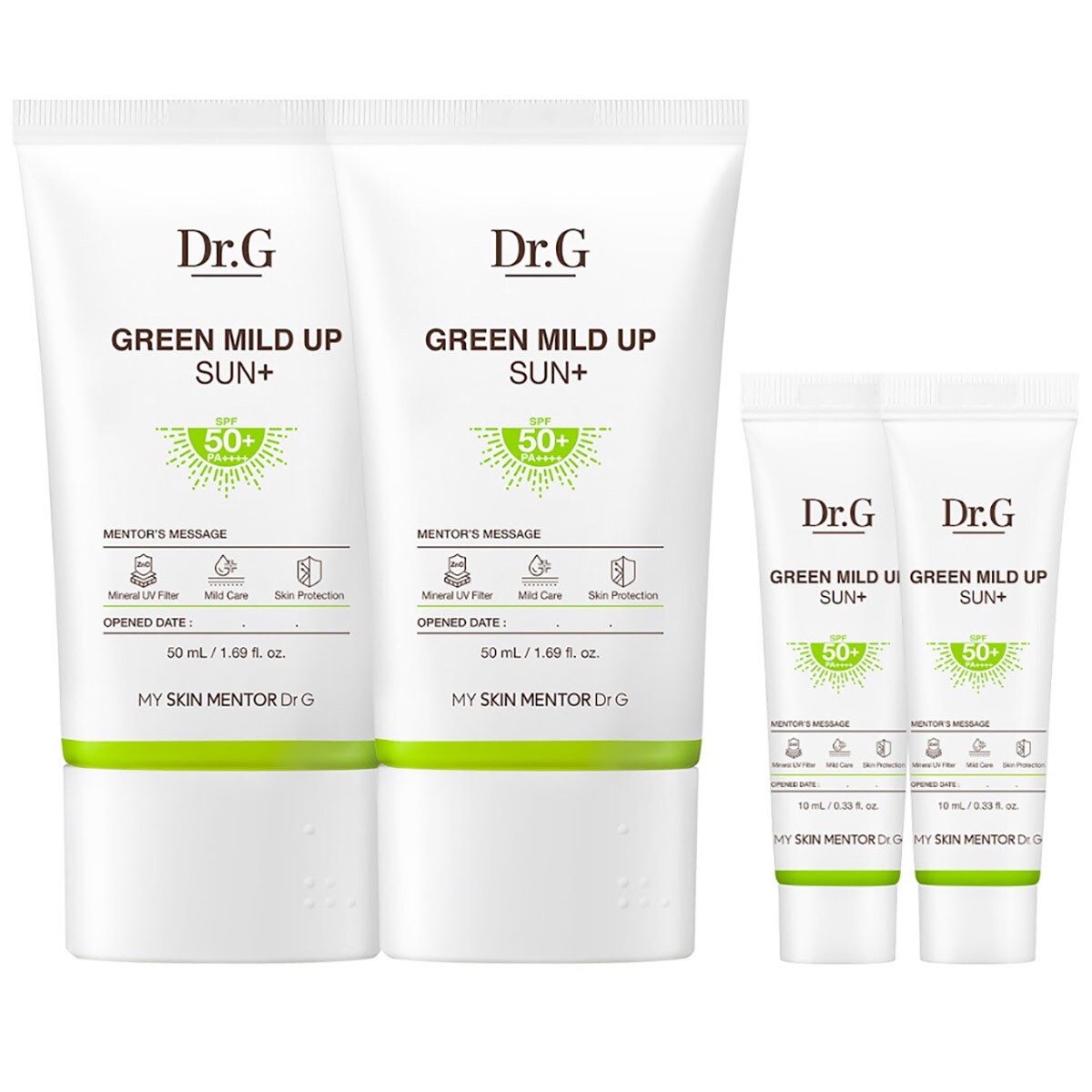 Dr.G  그린 마일드 업 선크림  50ml x 2+ 10ml x 2