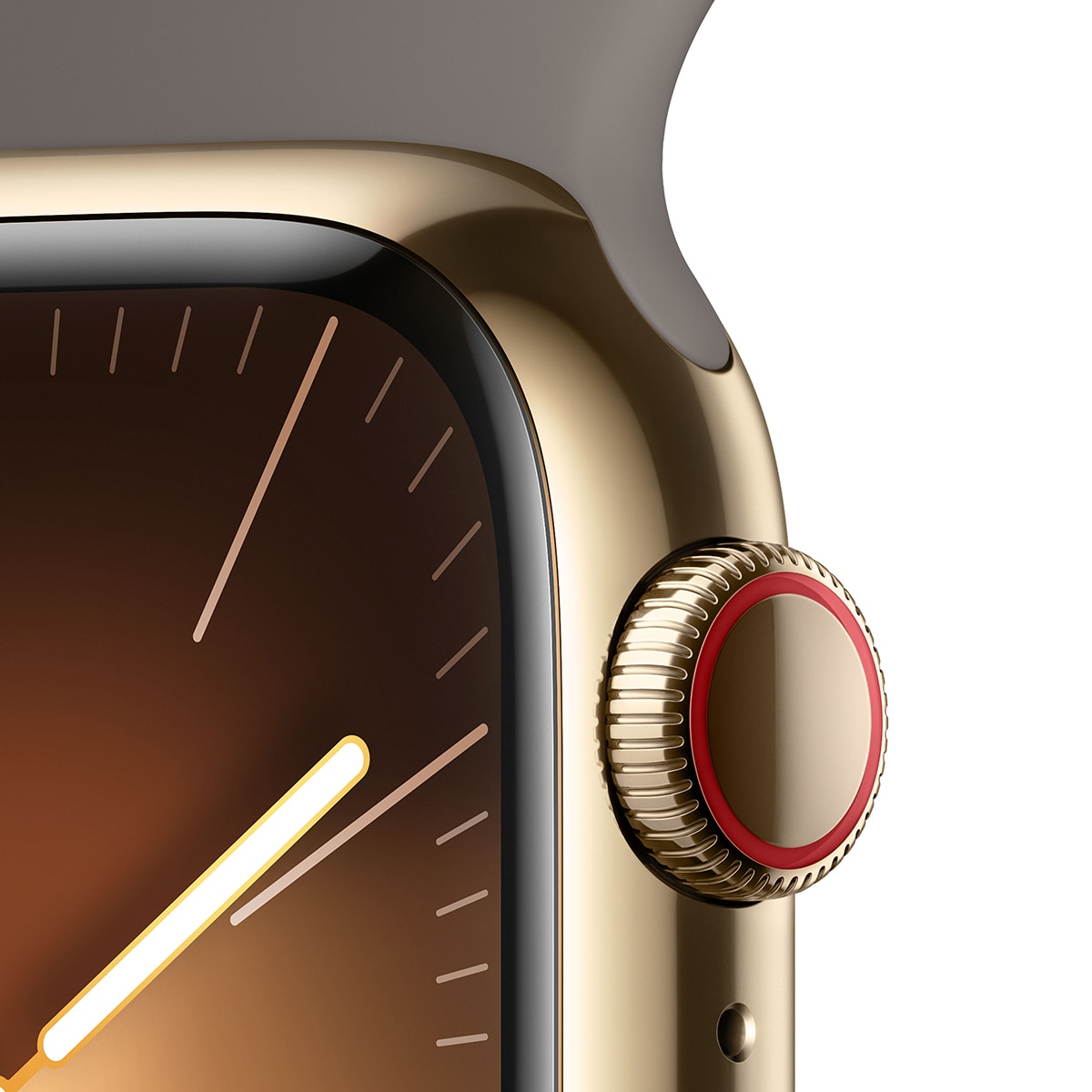 Apple Watch S9 41mm GPS+Cell GLD/CLY 스포츠 밴드 - S/M